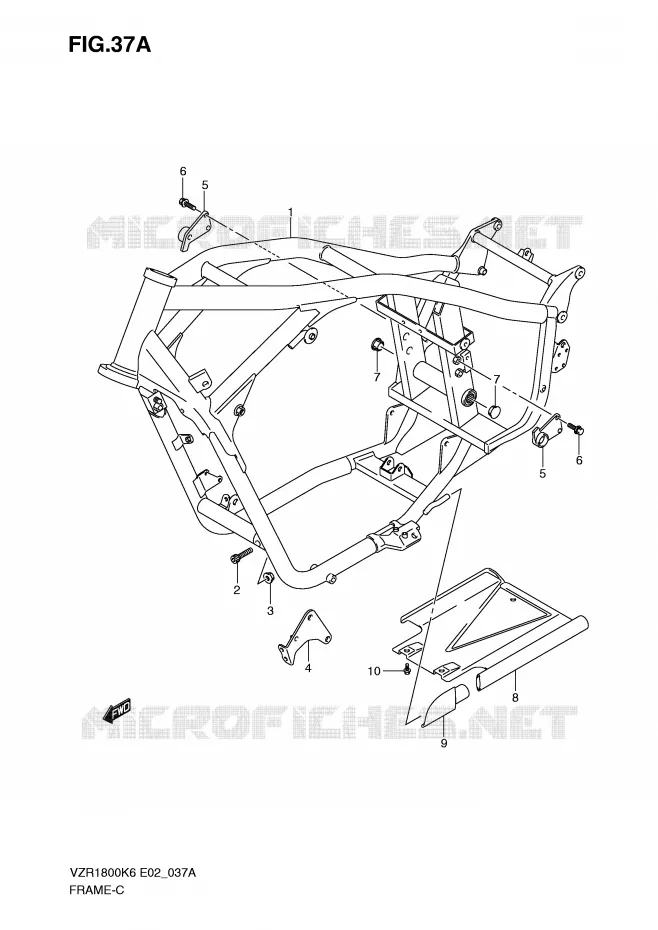 FRAME (MODEL K9/L0) Suzuki MOTO 1800 INTRUDER 2007  VZR1800ZK7(E2)
