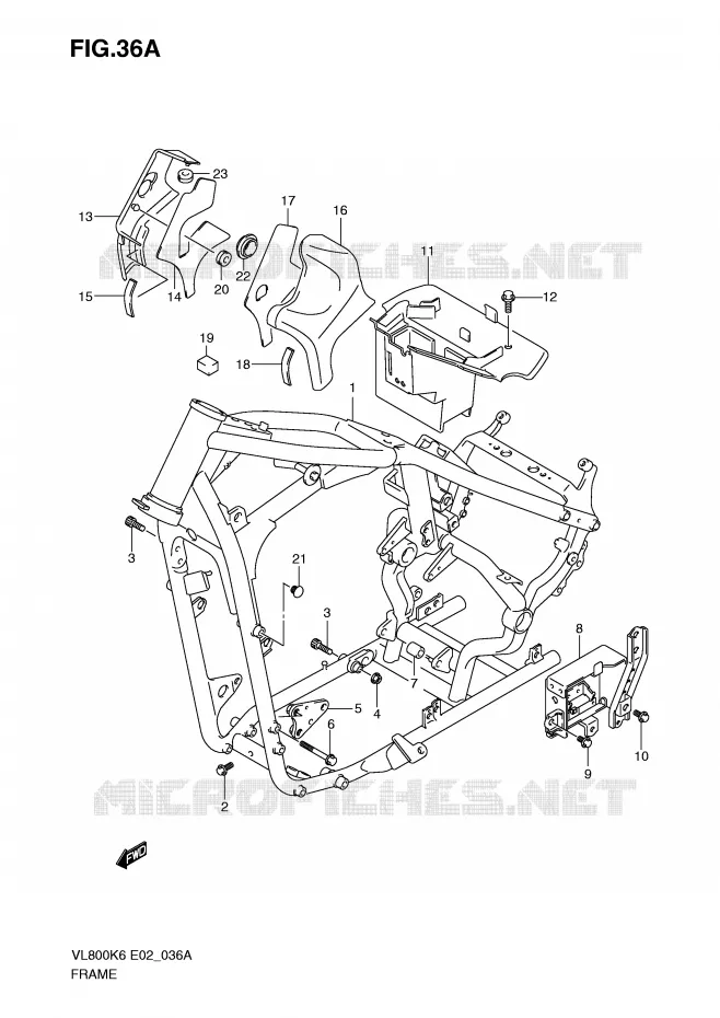FRAME (MODEL K9/L0) Suzuki MOTO 800 VOLUSIA 2007  VL800K7(E2)