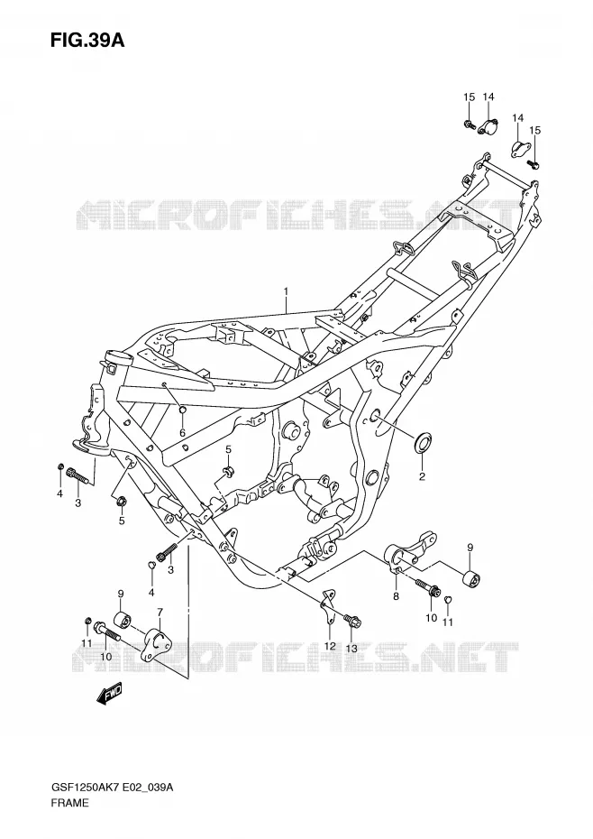 FRAME (MODEL K9) Suzuki MOTO 1250 BANDIT-S 2007  GSF1250SK7(E2)