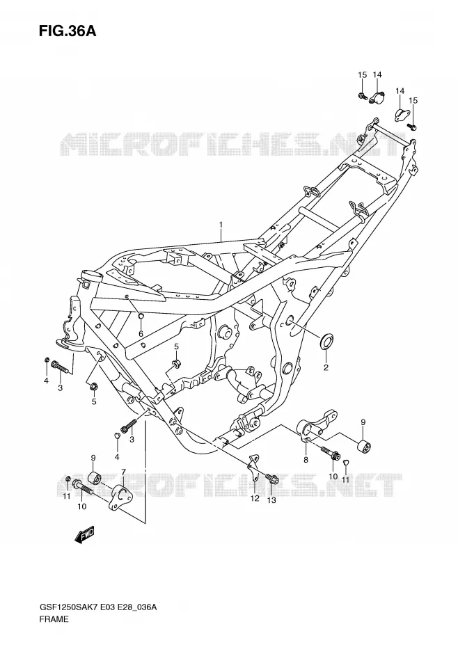 FRAME (MODEL K9) Suzuki MOTO 1250 BANDIT-S 2008  GSF1250SAK8(E3/E28)
