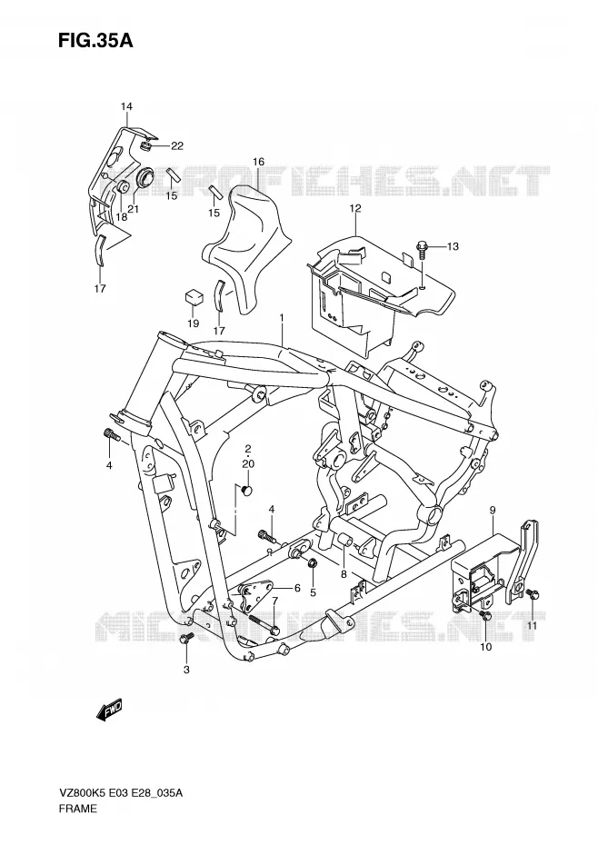 FRAME (MODEL K9) Suzuki MOTO 800 MARAUDER 2005  VZ800K5(E3/E28)