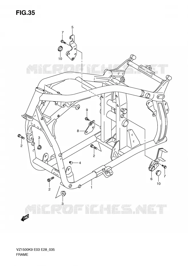 FRAME Suzuki MOTO 1500 BOULEVARD 2010  VZ1500L0(E3/E28)