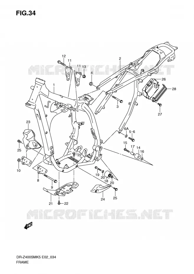 FRAME Suzuki MOTO 400 DR-Z 2005  DR-Z400SMK5(E2)