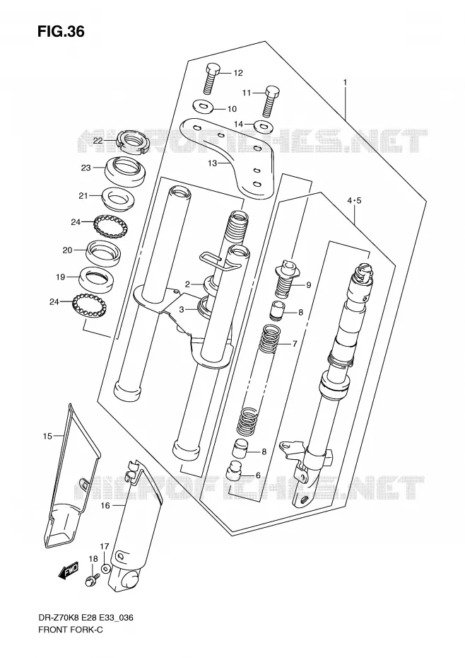 FRONT FORK Suzuki MOTO 70 DR-Z 2010  DR-Z70L0(E28/E33)