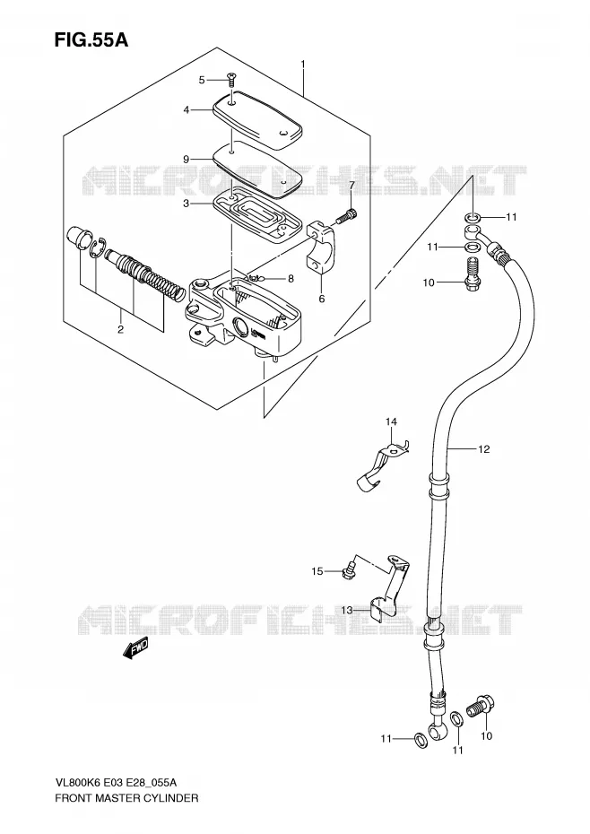 FRONT MASTER CYLINDER (MODEL K7/K8/K9/L0) Suzuki MOTO 800 VOLUSIA 2007  VL800CK7(E3/E28)