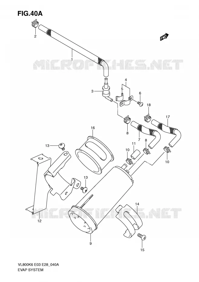FUEL EVAP SYSTEM (MODEL K9/L0 E33) Suzuki MOTO 800 VOLUSIA 2007  VL800CK7(E3/E28)