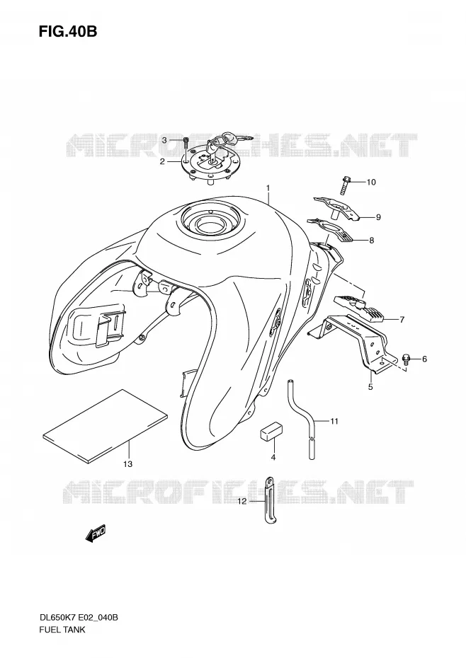 FUEL TANK (MODEL K9/L0) Suzuki MOTO 650 V-STROM 2008  DL650K8(E2)
