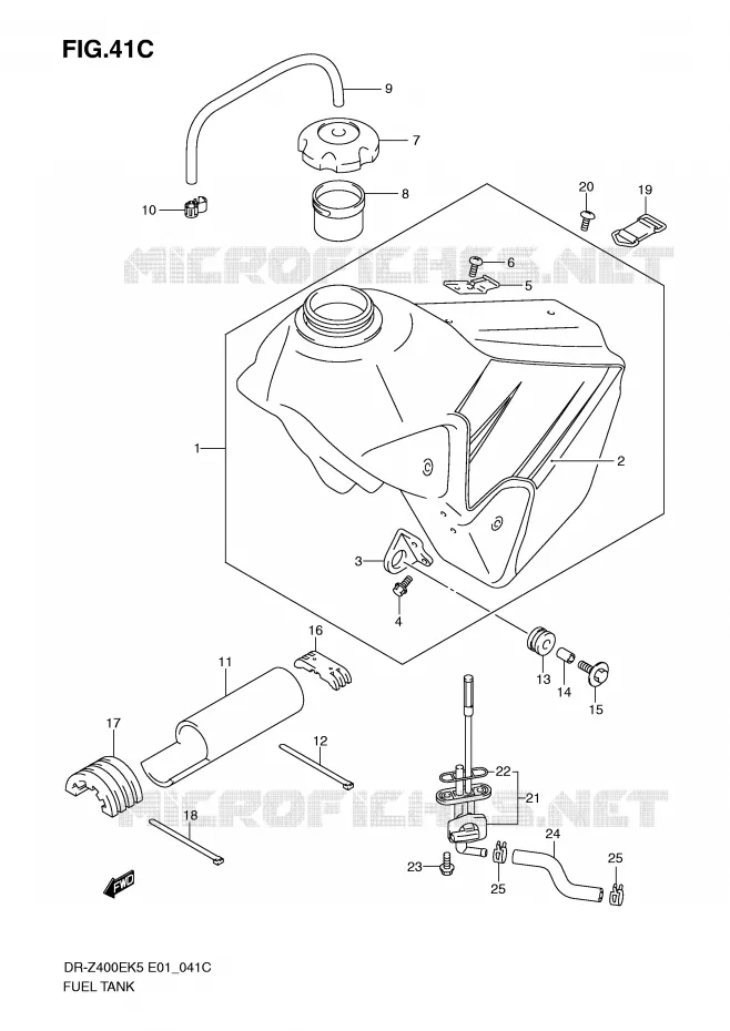 FUEL TANK (MODEL K9) Suzuki MOTO 400 DR-Z 2005  DR-Z400EK5(E1)