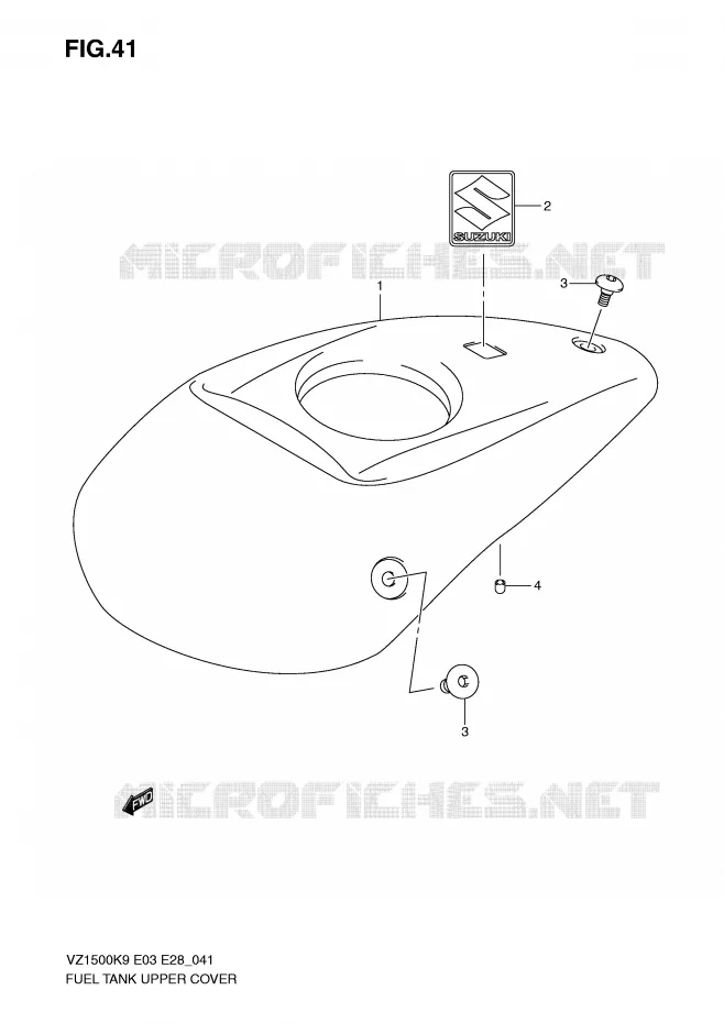 FUEL TANK UPPER COVER Suzuki MOTO 1500 BOULEVARD 2010  VZ1500L0(E3/E28)
