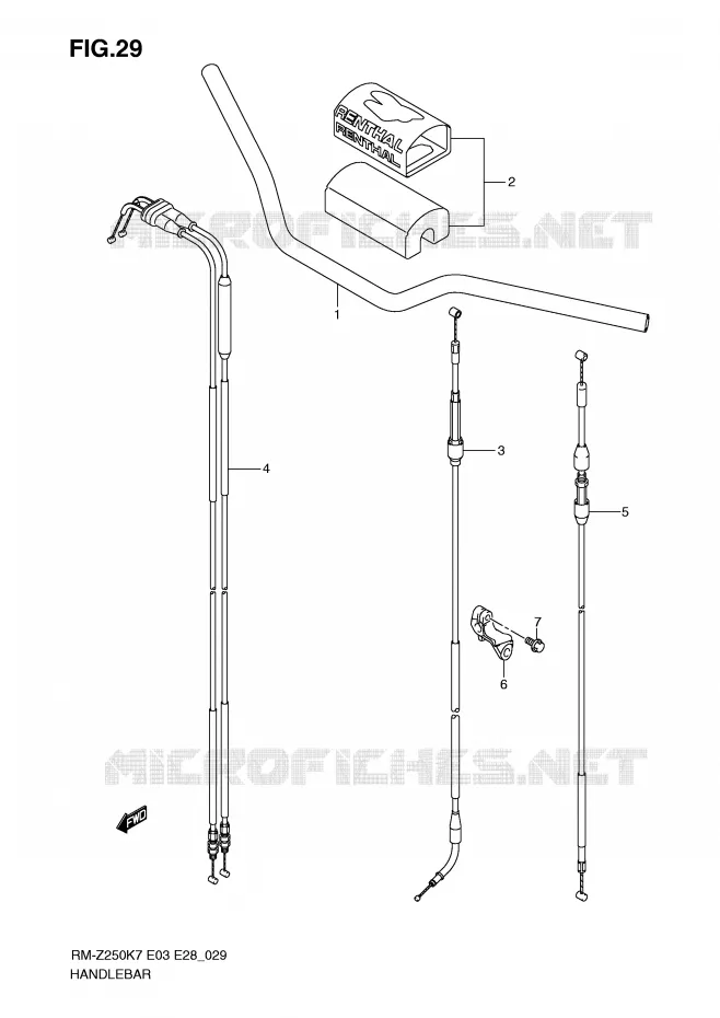 HANDLEBAR Suzuki MOTO 250 RM-Z 2009  RM-Z250K9(E3/E28)