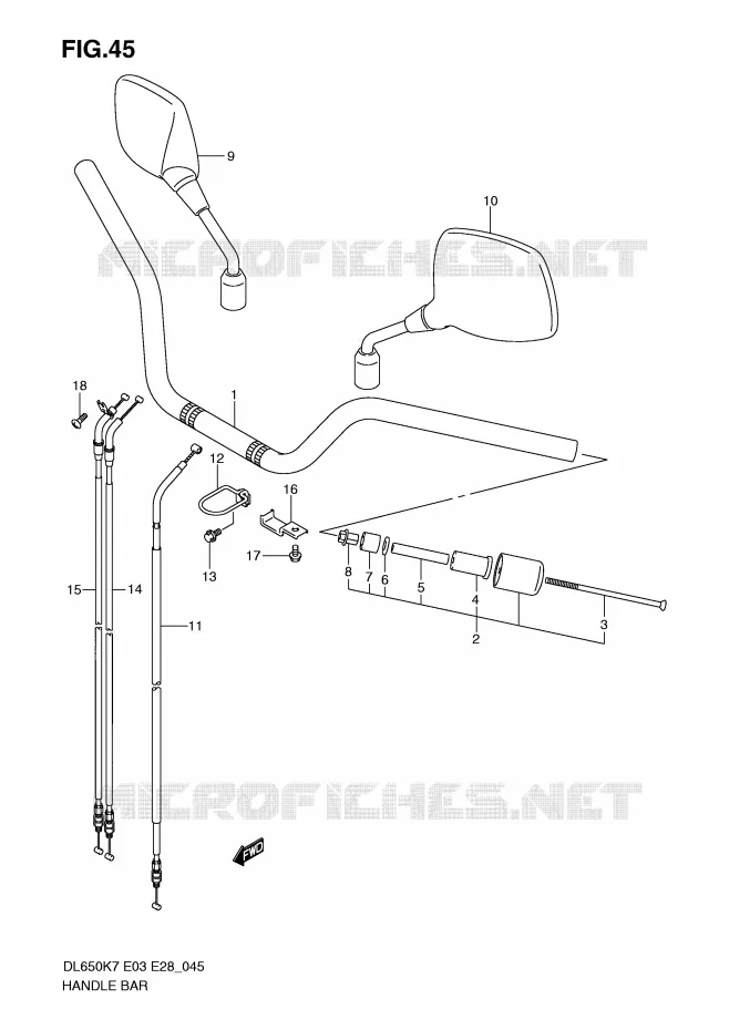 HANDLEBAR Suzuki MOTO 650 V-STROM 2010  DL650L0(E3/E28)