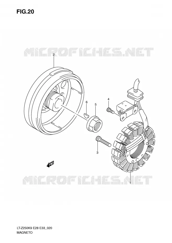 IGNITION Suzuki QUAD 250 QUADSPORT 2010  LT-Z250ZL0(E28/E33)