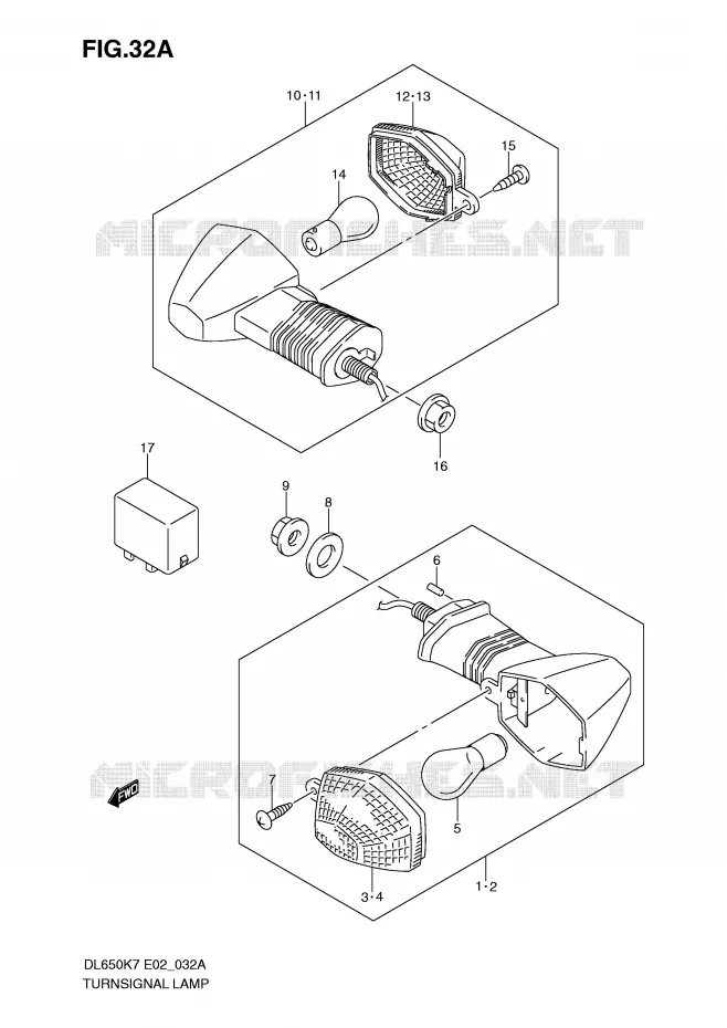 INDICATORS (MODEL K9/L0) Suzuki MOTO 650 V-STROM 2010  DL650UEL0(E2)