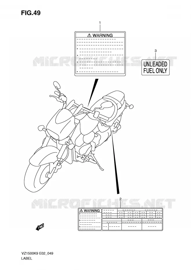 LABEL Suzuki MOTO 1500 MARAUDER-M90 2009  VZ1500K9(E2)