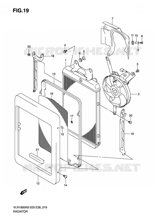 RADIATOR Suzuki MOTO 1800 BOULEVARD 2010  VLR1800TL0(E3/E28)