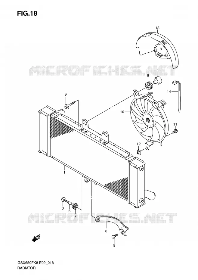 RADIATOR Suzuki MOTO 650 GSX-F 2009  GSX650FK9(E2)
