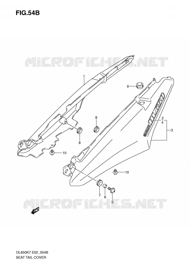 REAR FAIRING - SEAT COWL (MODEL K9/L0) Suzuki MOTO 650 V-STROM 2007  DL650U3K7(E2)