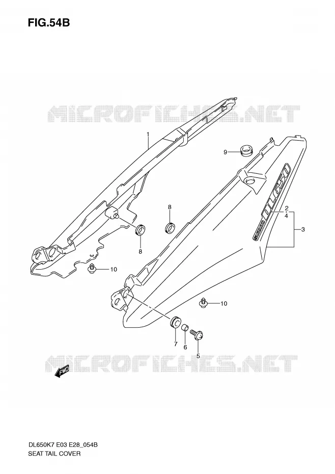 REAR FAIRING - SEAT COWL (MODEL K9/L0) Suzuki MOTO 650 V-STROM 2010  DL650L0(E3/E28)