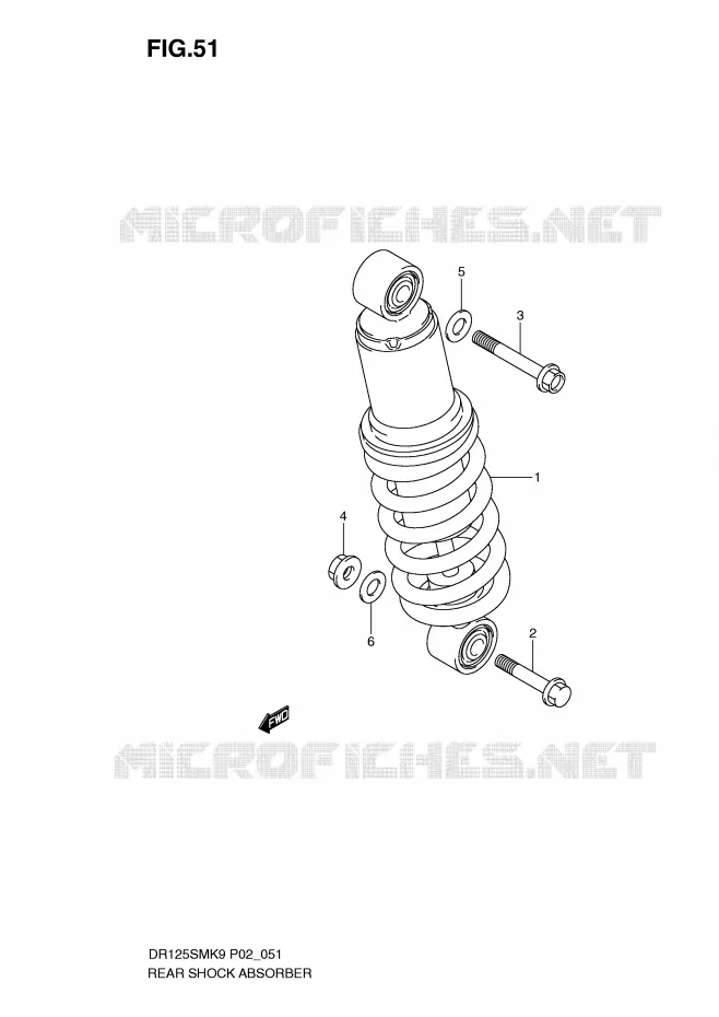 REAR SHOCK ABSORBER Suzuki MOTO 125 DR 2009  DR125SMK9