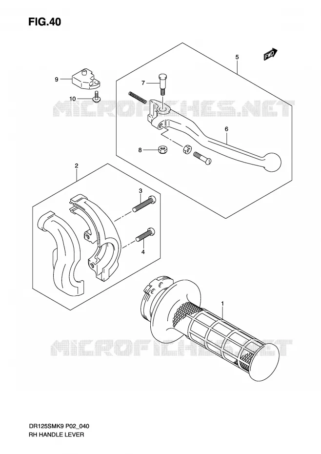 RIGHT LEVER - HANDGRIP Suzuki MOTO 125 DR 2009  DR125SMK9
