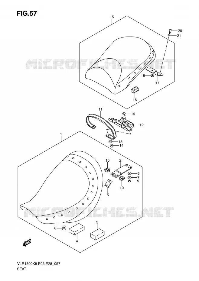 SEAT (VLR1800TK8/TK9/TL0) Suzuki MOTO 1800 BOULEVARD 2010  VLR1800L0(E3/E28)