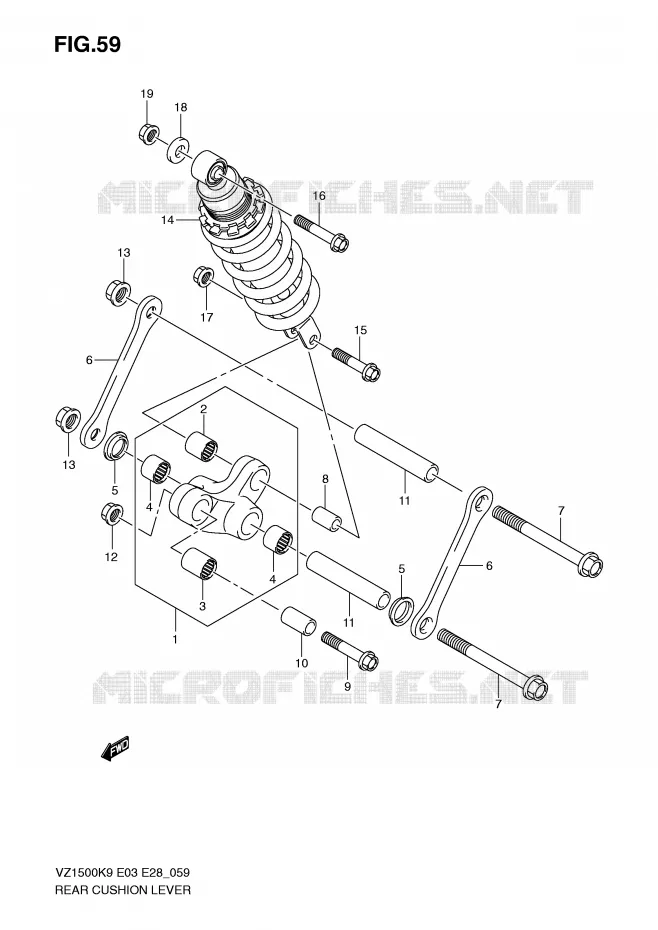 SHOCK ABSORBER LINKAGE Suzuki MOTO 1500 BOULEVARD 2010  VZ1500L0(E3/E28)
