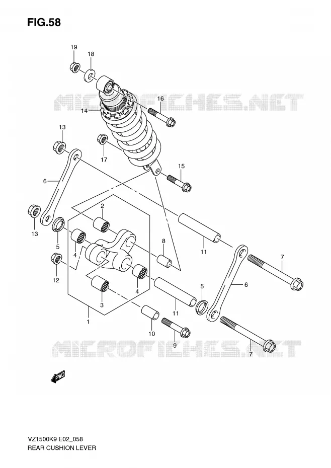 SHOCK ABSORBER LINKAGE Suzuki MOTO 1500 MARAUDER-M90 2009  VZ1500K9(E2)