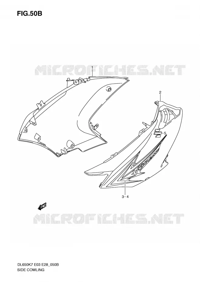 SIDE FAIRING (MODEL K9) Suzuki MOTO 650 V-STROM 2008  DL650K8(E3/E28)
