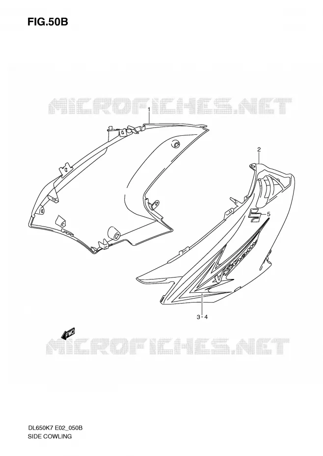 SIDE FAIRING (MODEL K9) Suzuki MOTO 650 V-STROM 2010  DL650AL0(E2)