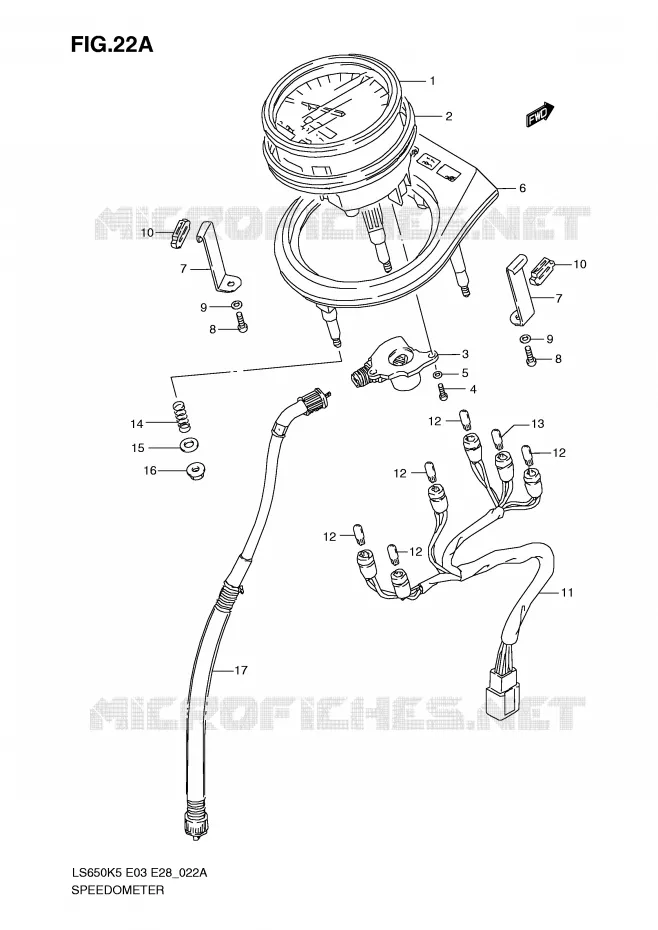 SPEEDOMETER (MODEL K9 E3,E33) Suzuki MOTO 650 BOULEVARD 2006  LS650K6(E3/E28)
