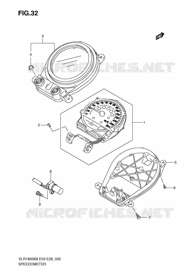 SPEEDOMETER (VLR1800K8/TK8/K9/L0) Suzuki MOTO 1800 BOULEVARD 2008  VLR1800TK8(E3/E28)
