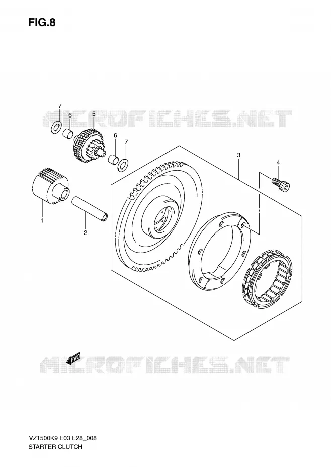 STARTER MOTOR CLUTCH Suzuki MOTO 1500 BOULEVARD 2009  VZ1500K9(E3/E28)