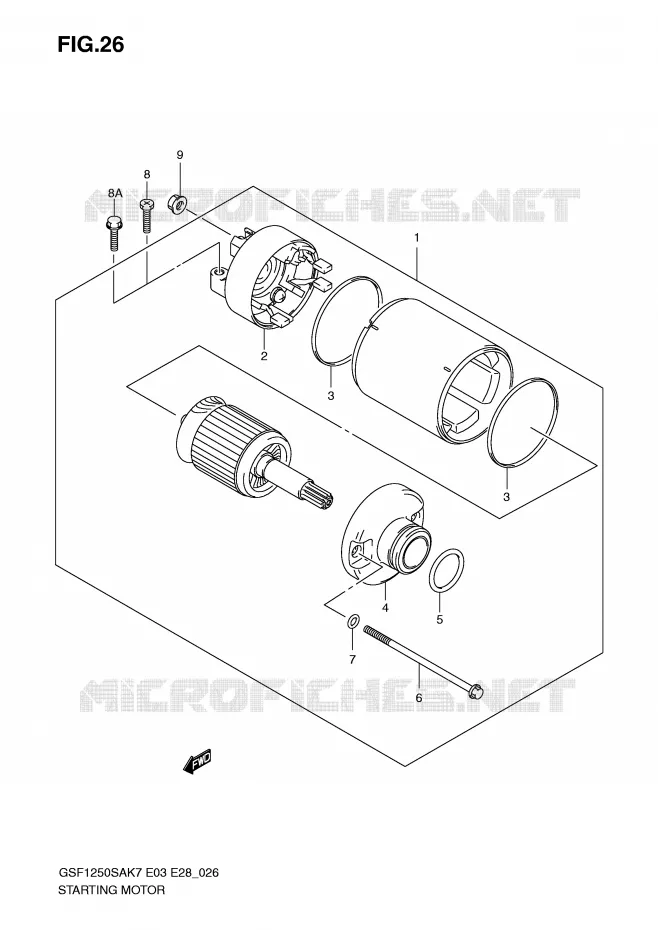 STARTER MOTOR Suzuki MOTO 1250 BANDIT-S 2008  GSF1250SK8(E3/E28)