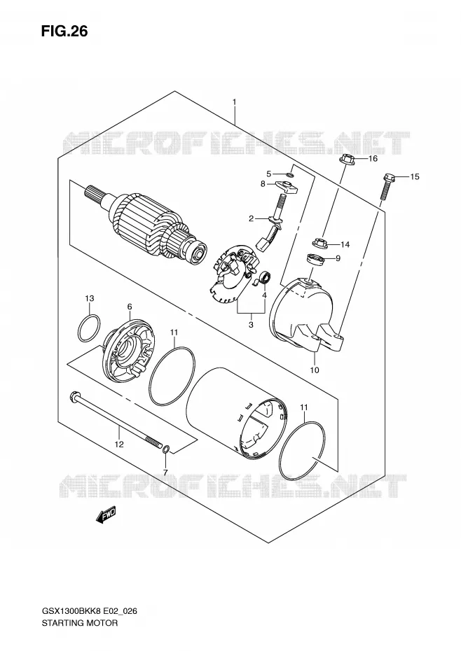 STARTER MOTOR Suzuki MOTO 1300 B-KING 2011  GSX1300BKAU2K8(E2)