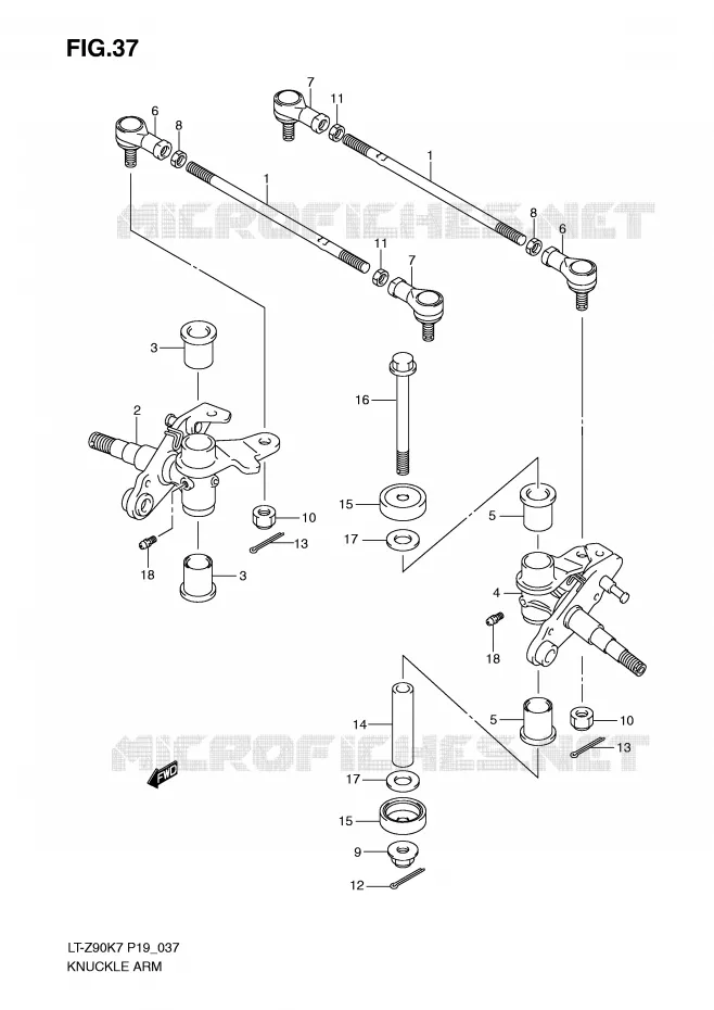 STEERING LINKAGE - HUB Suzuki QUAD 90 QUADSPORT 2007  LT-Z90K7(P19)