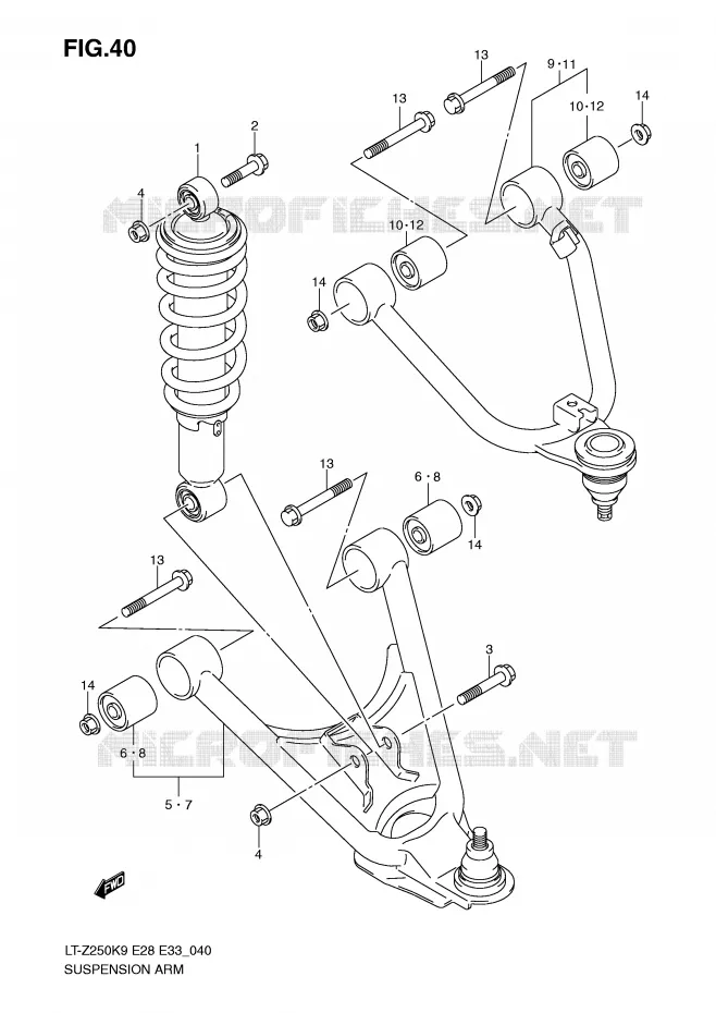 SUSPENSION ARM Suzuki QUAD 250 QUADSPORT 2009  LT-Z250K9(E28/E33)