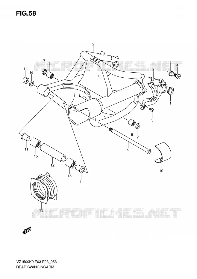 SWINGARM Suzuki MOTO 1500 BOULEVARD 2009  VZ1500K9(E3/E28)