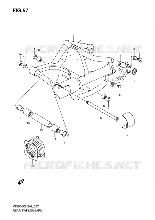 SWINGARM Suzuki MOTO 1500 BOULEVARD-M91 2010  VZ1500L0(E2)