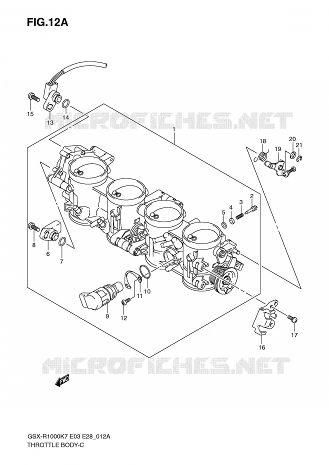 THROTTLE BODY (MODEL K8) Suzuki MOTO 1000 GSX-R 2008  GSX-R1000 K8 (E03)
