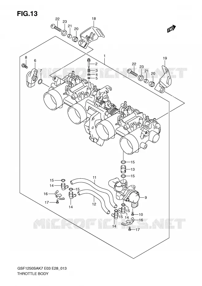 THROTTLE BODY Suzuki MOTO 1250 BANDIT-S 2009  GSF1250SK9(E3/E28)