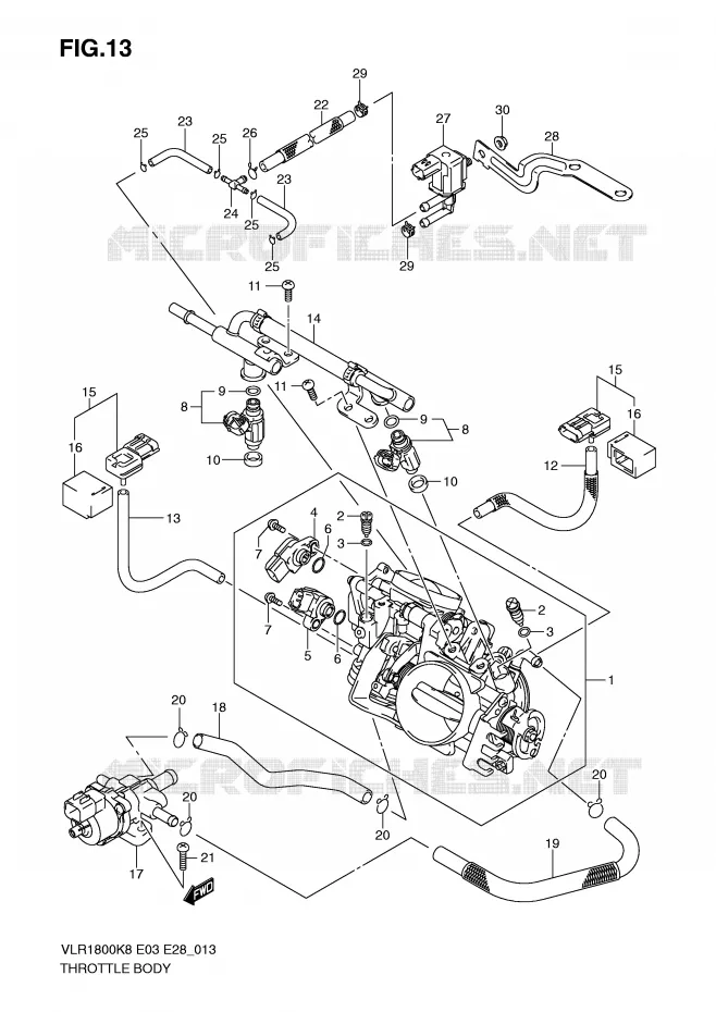 THROTTLE BODY Suzuki MOTO 1800 BOULEVARD 2009  VLR1800K9(E3/E28)