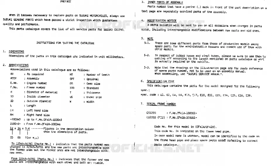 * CATALOG PREFACE * Suzuki SCOOTER 125 CS 1983  CS125D