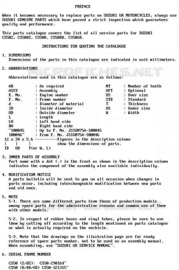* CATALOG PREFACE * Suzuki SCOOTER 50 CS 1983  CS50DD(Z/D)