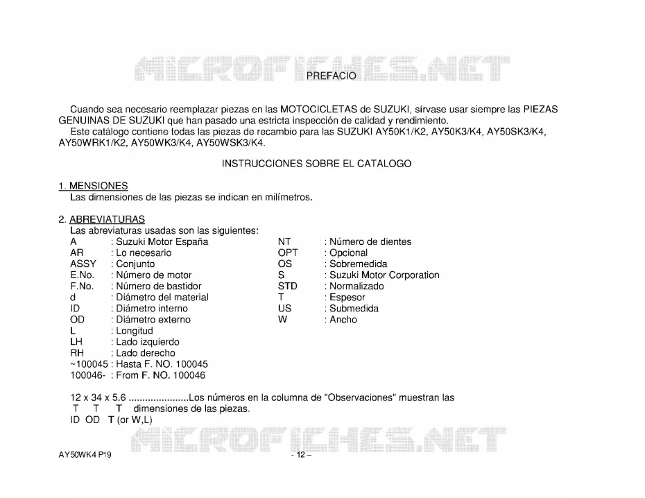 * CATALOG PREFACE * Suzuki SCOOTER 50 KATANA 2002  AY50K2(P19)
