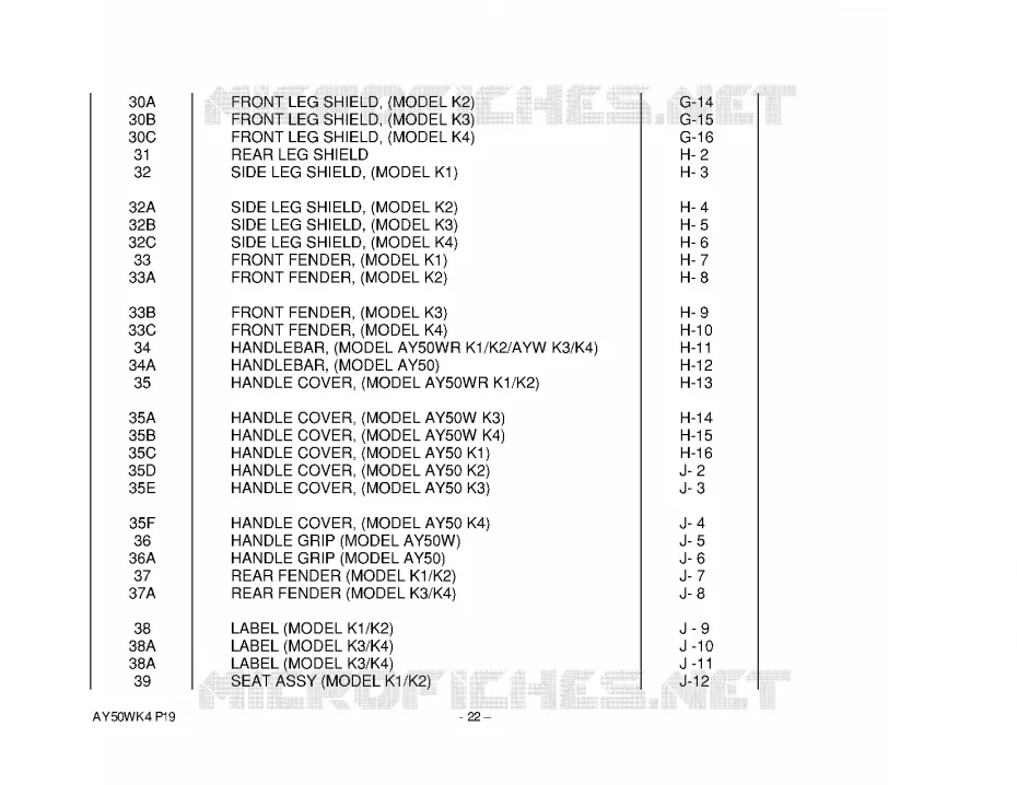 * CATALOG PREFACE * Suzuki SCOOTER 50 KATANA 2003  AY50WK3(P19)