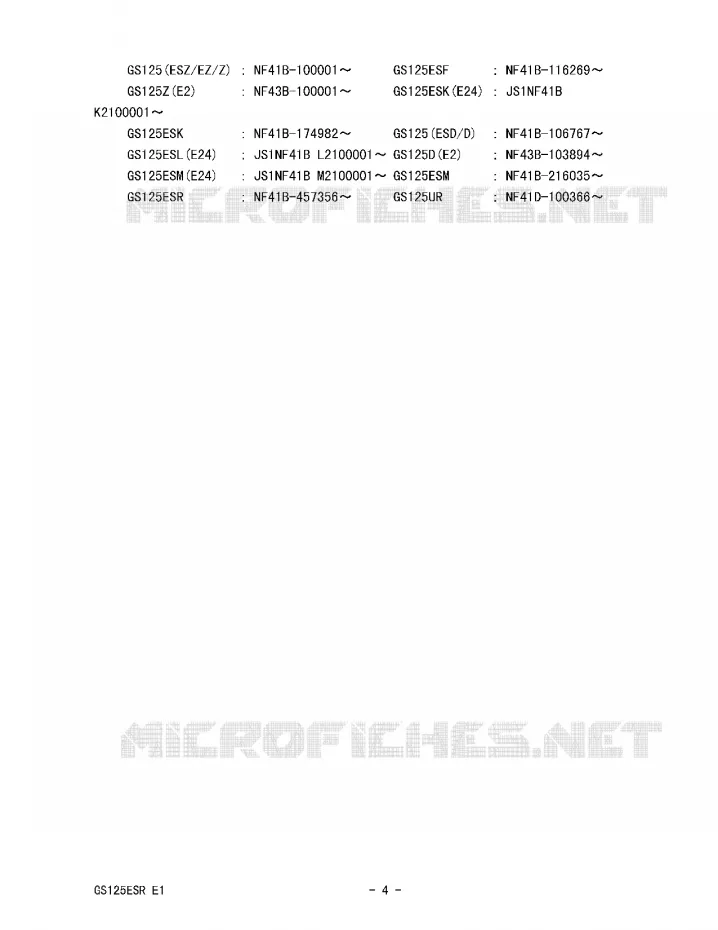* CATALOG PREFACE * Suzuki MOTO 125 GS 1989  GS125ESK(E1)