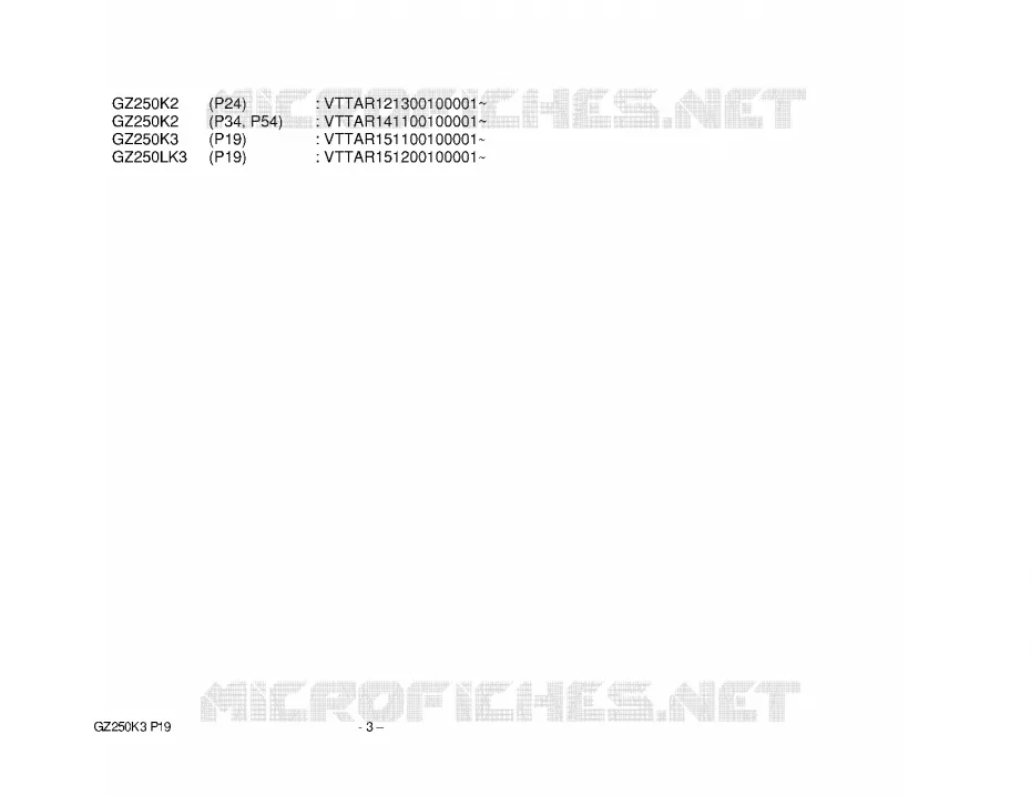* CATALOG PREFACE * Suzuki MOTO 250 MARAUDER 2003  GZ250LK3(P19)