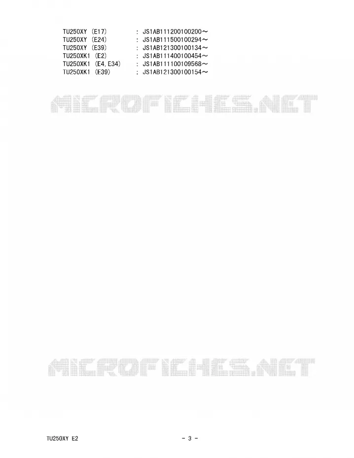 * CATALOG PREFACE * Suzuki MOTO 250 TU 1997  TU250XV(E2)