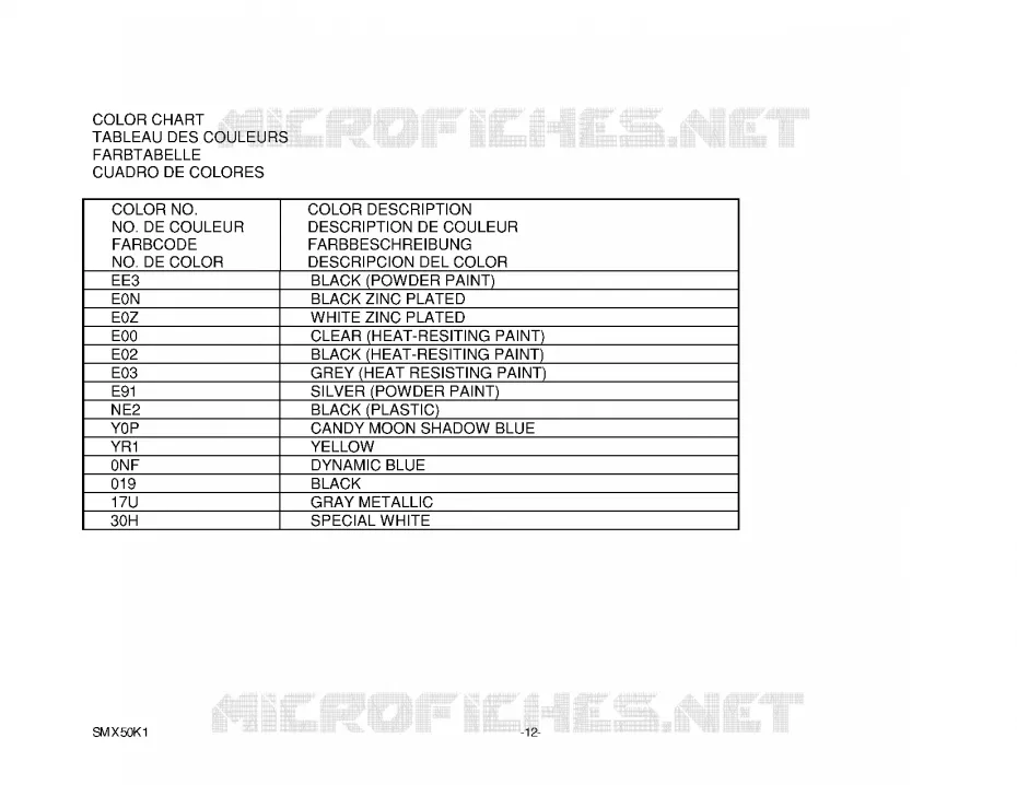 * CATALOG PREFACE * Suzuki MOTO 50 Autres-modeles 2001  SMX50K1