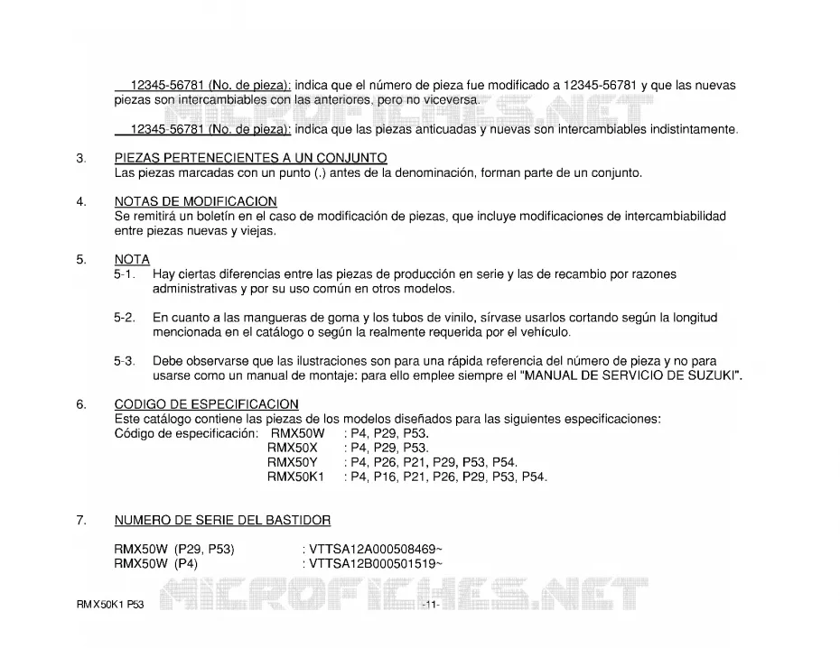 * CATALOG PREFACE * Suzuki MOTO 50 RMX 1999  RMX50X